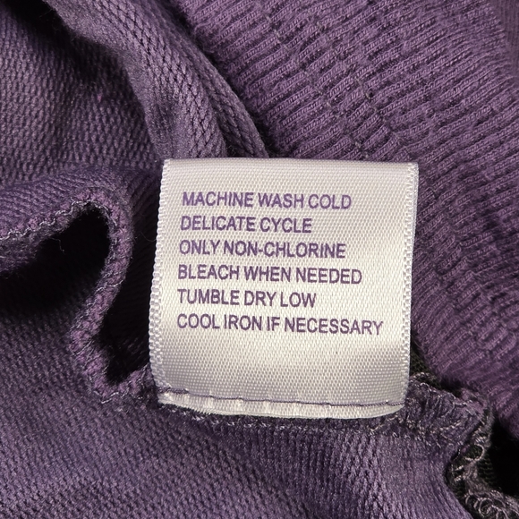 Te Verde Purple Hooded Tunic Sweatshirt Womens 3X Black Trim Pullover - Picture 7 of 8